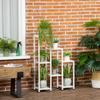 Supporto per Fiori, Supporto per Piante, 7 Livelli, per Aree Interne ed Esterne, Acciaio, Bianco, 65 x 23 x 94,5 cm