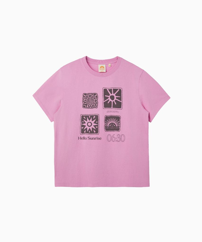 HELLO SUNRISE Sun Stamp Tee_Pink