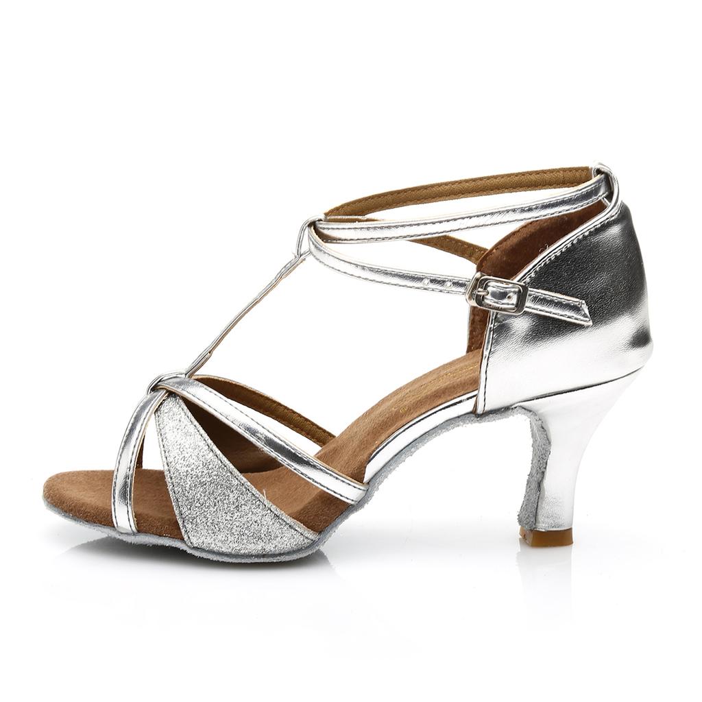 Buty Do Tańca Latino Na Obcasie Leah 7 Cm Srebrne 34