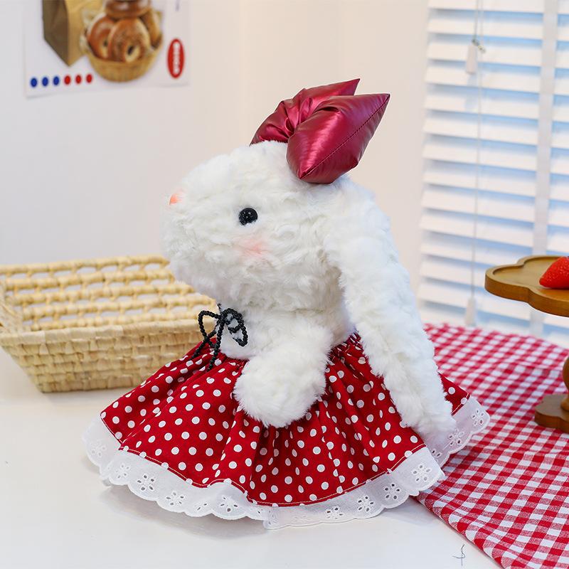 

Bunny Bowknot Plush Dolls Childrens Cartoon Animals Holiday Gifts Pp Cotton Red Bag,40cm