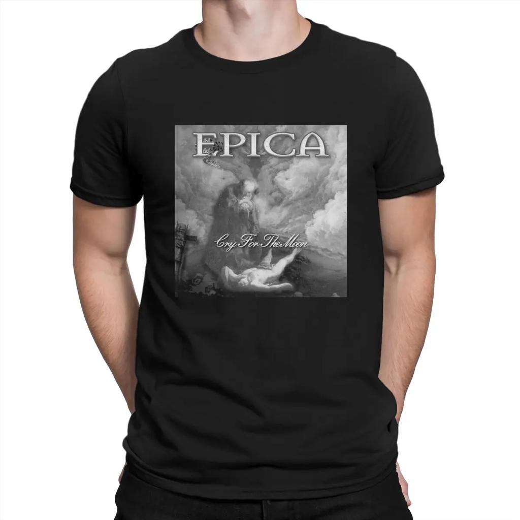Cry For The Moon Band Men T Shirts E-Epica Casual Tee Shirt Short Sleeve Round Collar T-Shirts Cotton Unique Clothing