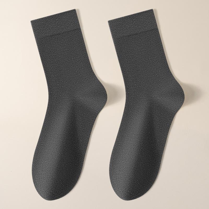 

Wool Socks for Men, Mid-calf Socks for Autumn and Winter, Mulberry Silk Socks, Solid Color Classic Warm and Antibacterial Men s Socks 1 pair сірий
