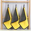 1/10PCS Super Absorbent Cleaning Towel Yellow Double Layer Microfiber Car Detailing Washing Rags Water Absorbtion Drying Cloth