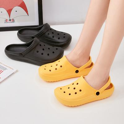 Hole Shoes Girls Summer Trend New Outdoor Wear Soft Bottom Beach Bag Head Sandals Half Slippers Men and Women