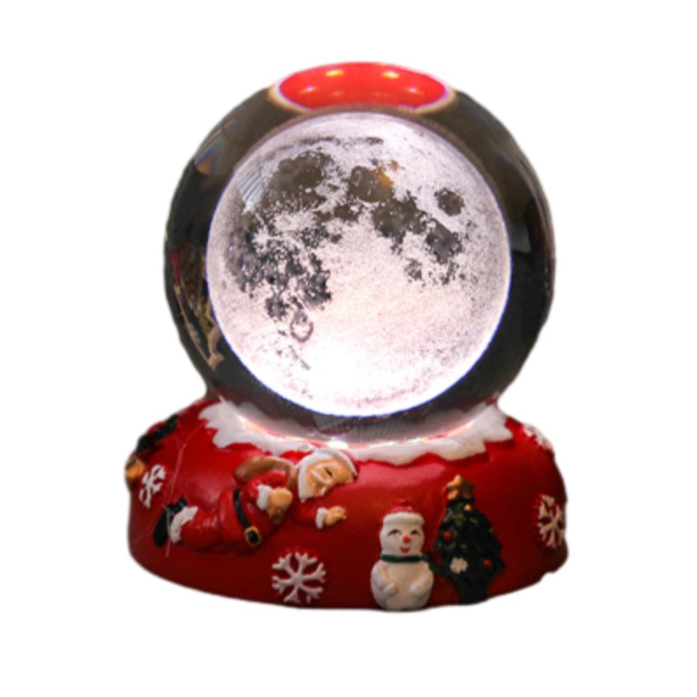 Christmas Crystals Balls Decor Bedside Desk Ornament Lights Bedroom Colorful Light Resin Night Light Christmas Decoration Gifts