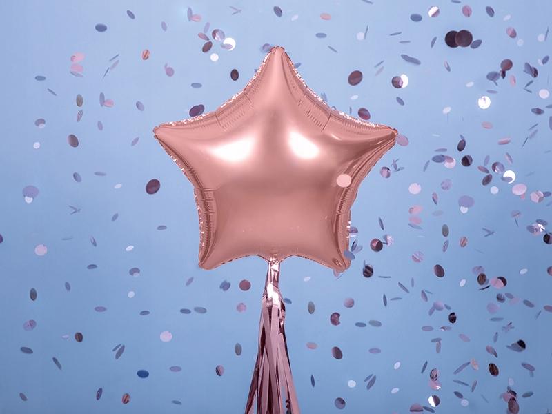 Balon Foliowy Gwiazdka,48 Cm, Różowe Złoto, 1 Szt.