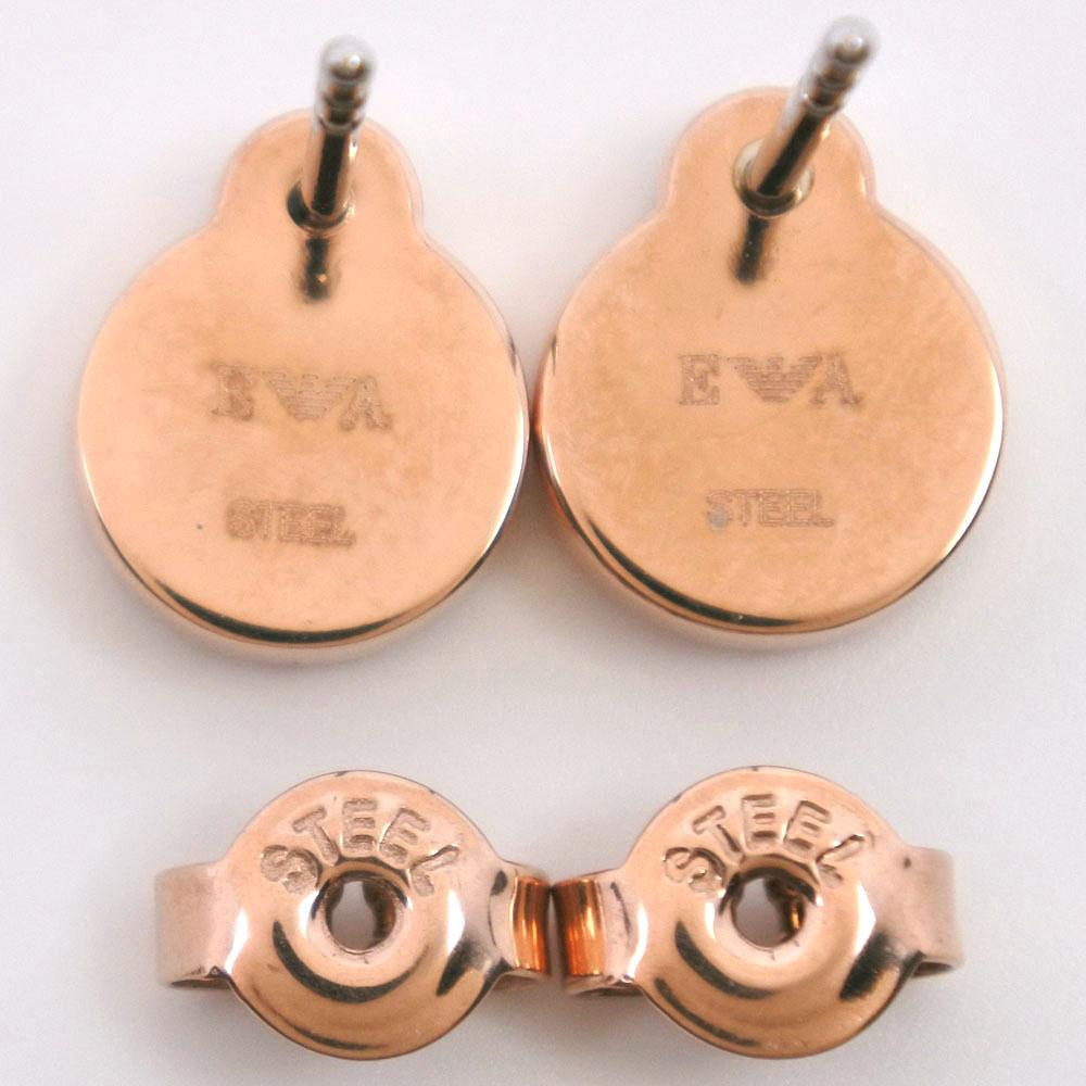 ARMANI Watches AR-80043 Earring Pink gold/pink Black shellDial Stainless Steel Quartz Women Used