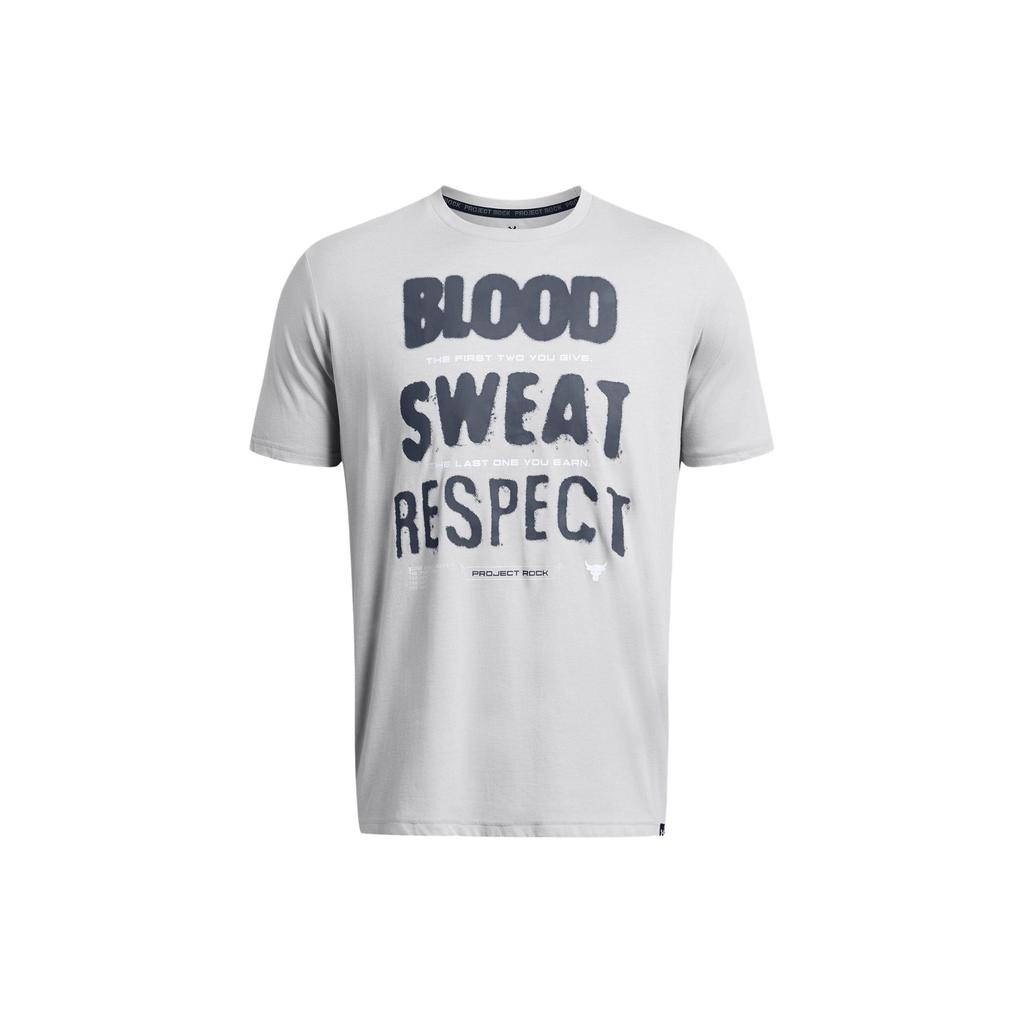 Under Armour Letter Print Crew Neck Loose Short Sleeve T-Shirt Men Tops Gray 1383304-011