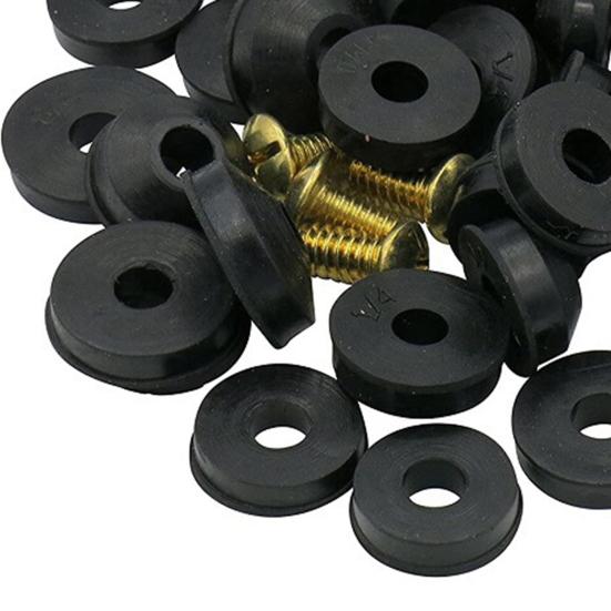 1 Set Flat Washer Corrosion Resistant Prevent Leak Multiple Sizes Practical Beveled Part with Screws Replacement Home Supplies