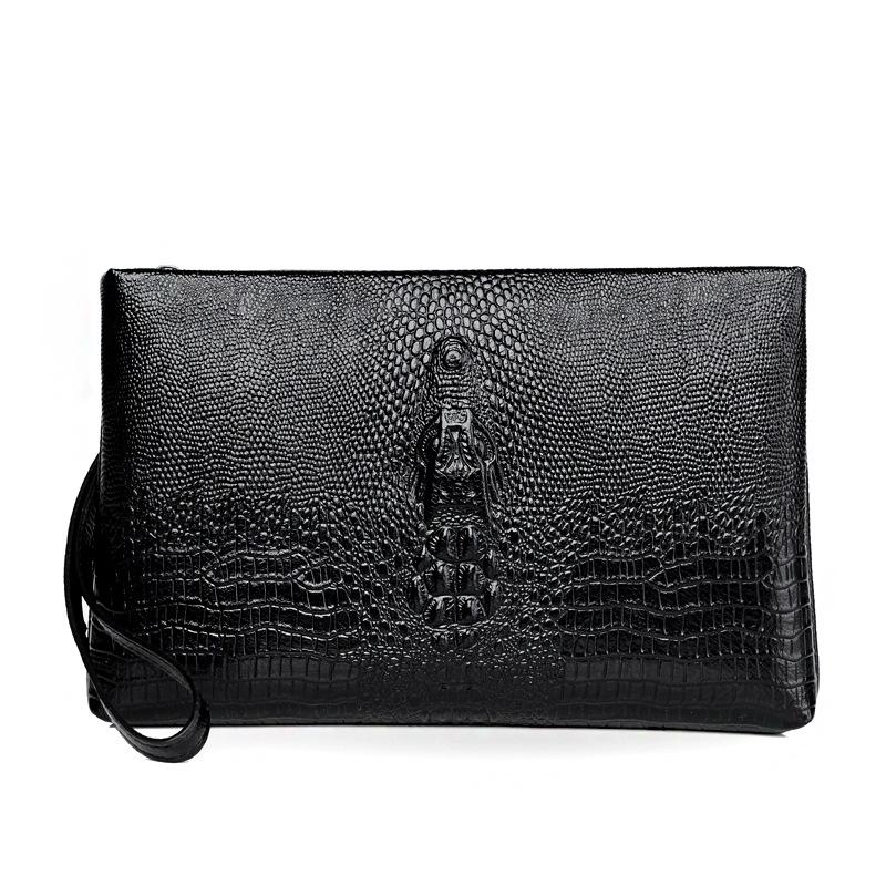 TS JYL laptop bagCrocodile Pattern Soft Leather Clutch Large Business Wallet Envelope Bag OneSize чёрный 3300₽