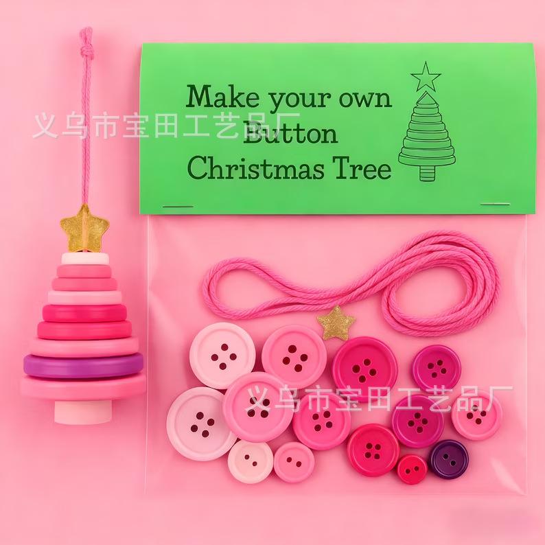 Zestaw do tworzenia ozdoby bałwana z guzików DIY Zabawny zestaw do tworzenia świątecznych dekoracji z guzików