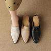 Summer Women Sandals Genuine Leather Shoes for Women Pointed Toe Concise Modern Sandals Chunky Heel Women