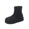 Small thick-soled white short boots women's 2025 new autumn suede thin boots thin women's boots Martin boots