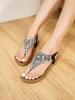 New Summer Flat Pinfoot Rhinestone Comfortable Beach Sandals Women