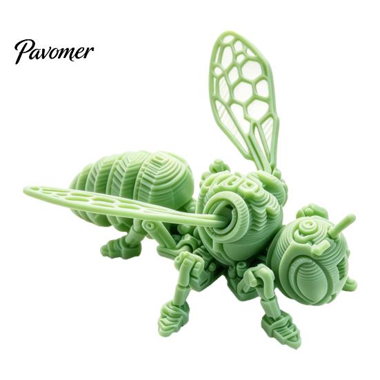 Lifelike Insect Model 3D Printed Bee Refrigerator Magnet, Realistic Flexible Joint Figurine, Articulated Jointed Toy Magnetic Decor for Kitchen Fridge