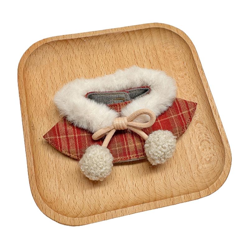 17Cm Păpușă Pluș Haine Macaron Șezând Petrecere Crăciun Pelerină Carouri Haine V2 Haine Costume de Crăciun