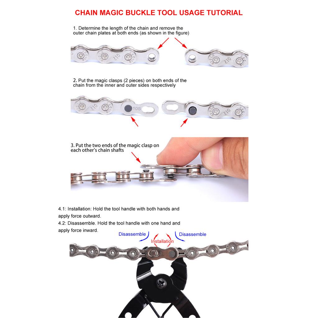 1Pair Bicycles Chain Link Connector Road Bike Chain Missing Quick Button Bike Chain Quick Link Connector Joints