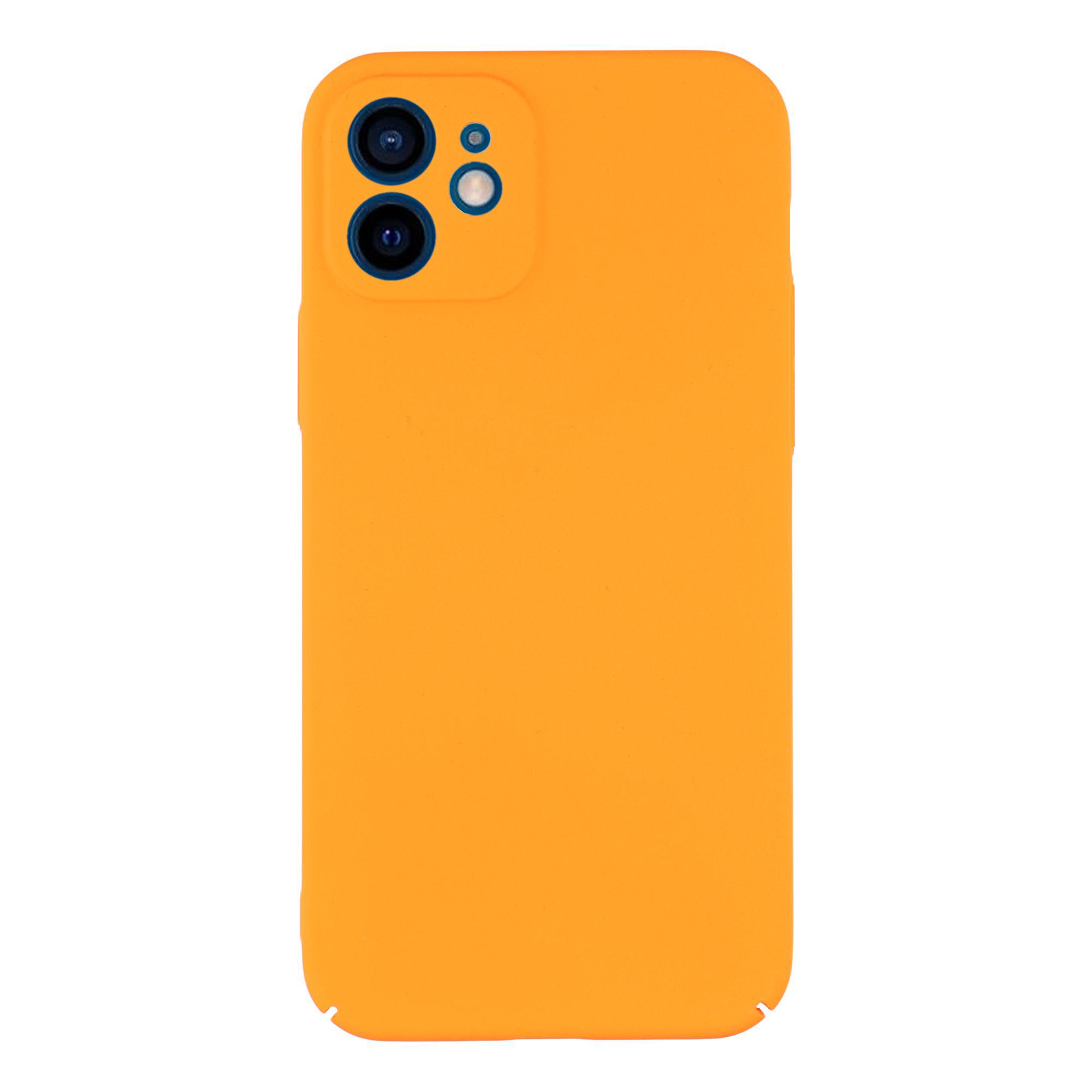 

For iPhone 12 Case Skin-Touch Rubberized Hard PC Phone Cover Orange