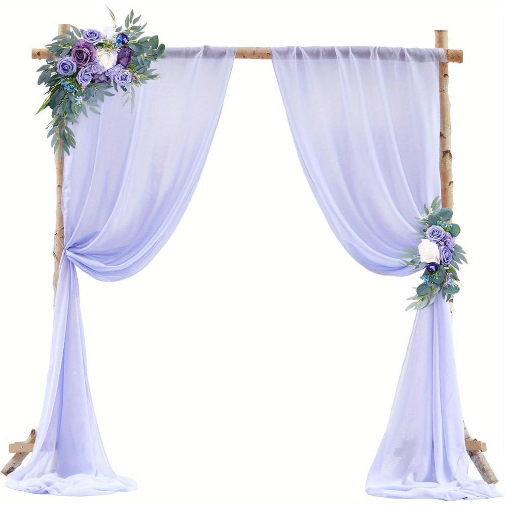 Chiffon Lawn Outdoor Sheer Drapes for Wedding & Festival Archway Decoration