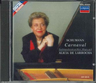 

CD ALICIA DE LARROCHA - Schumann: Carnaval F00L20353 POLYDOR Japan Classical Used