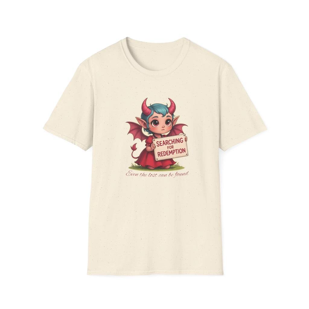 Little Devil Searching for Redemption Unisex T shirt, Cute Gothic Tee, Angelic