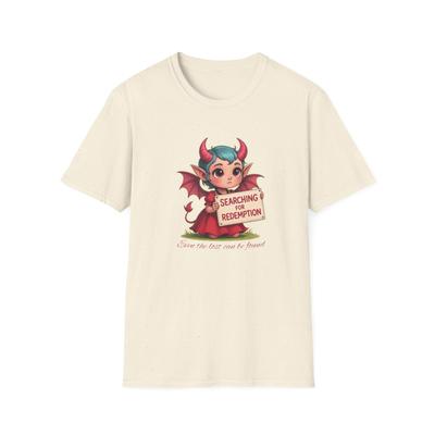 Kleiner Teufel sucht Erlösung Unisex T-Shirt, Süßes Gothic-T-Shirt, Engelshaft