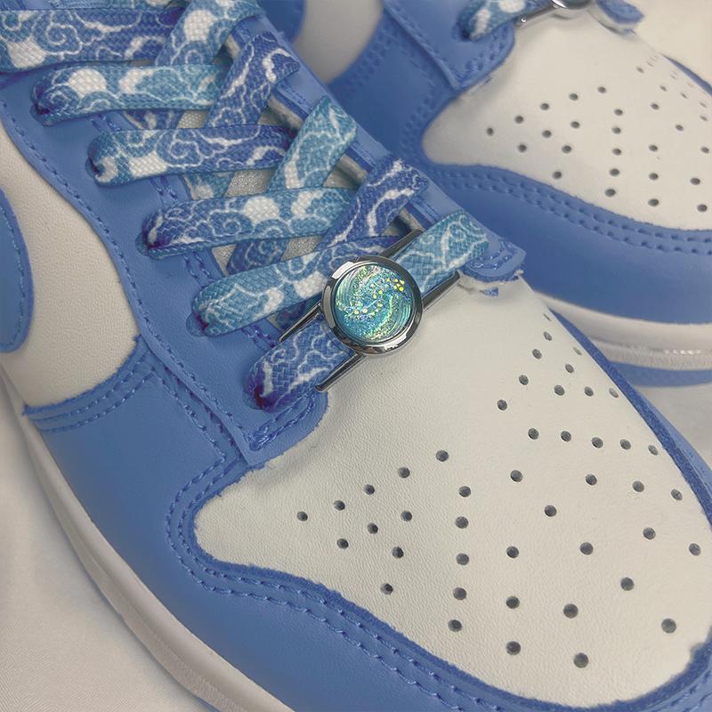 1 Paar Nevel Schoenveters Metalen Gesp Schoenschoonigheden Schoenveter Decoraties Sneakers Slot voor AF1 Schoenen Accessoires Vrouw Man