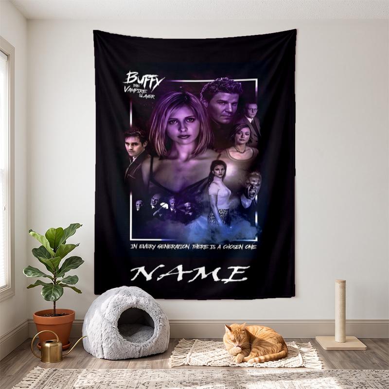 Buffy the Vampire Slayer (19) Customizable name decorative wall tapestry ideal choice for wall decor in bedrooms living rooms dorms and home