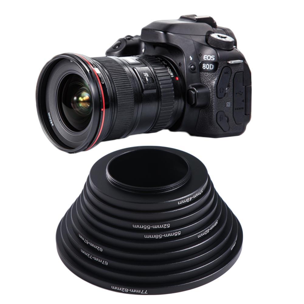 

9pcs Aluminum Zinc Zinc Alloy Camera Ring Adapter 37-82mm Lens Adapter Filter Step Up Rings SLR Camera