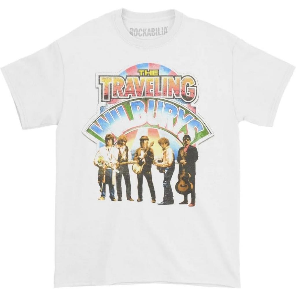 Maglietta in Cotone Unisex Adulto Foto Band The Traveling Wilburys (XL) (bianca)