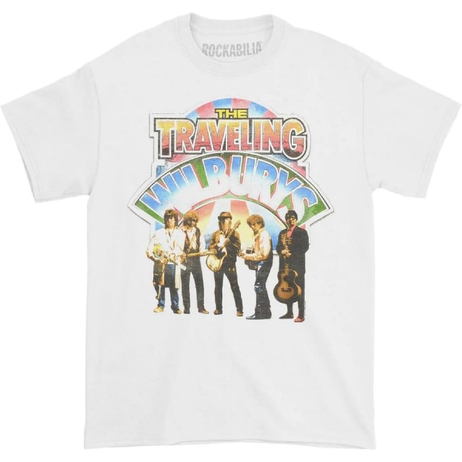 The Traveling Wilburys Unisex Adult Band Photo Cotton T-Shirt (XL) (White) S белый