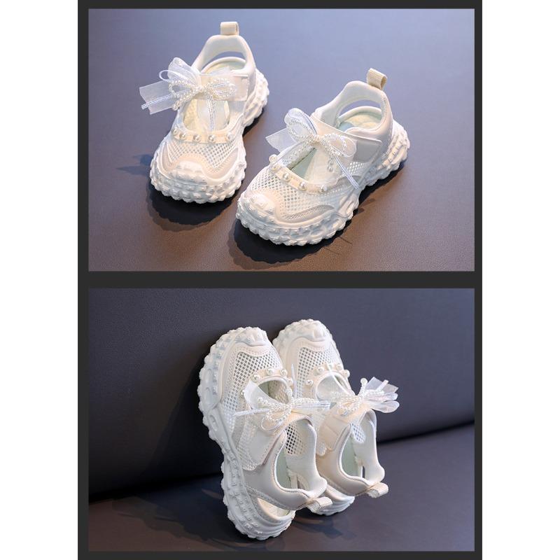 New Summer Girls' Closed-Toe Sandals - Sports Breathable Hollow-Out Mesh Beach Shoes for Big & Little Kids