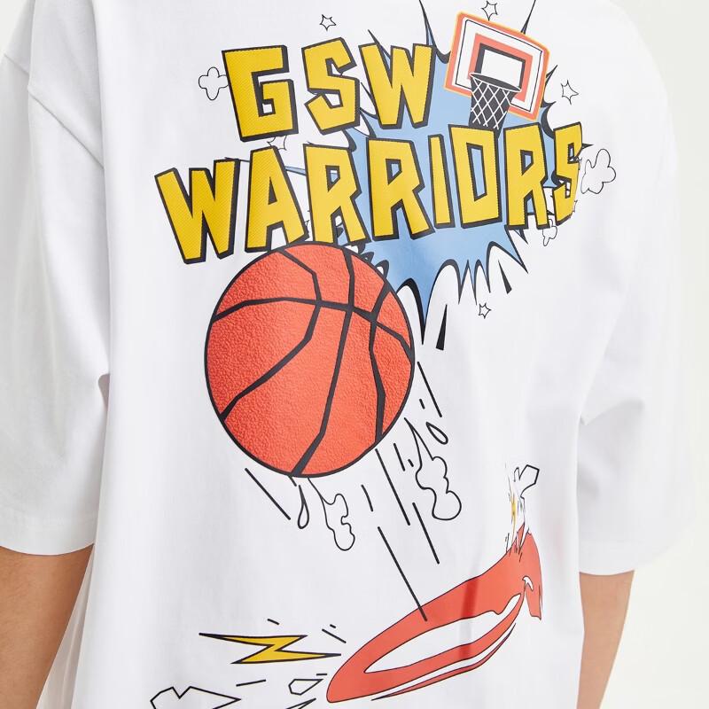 JACK&JONES Men's NBA Golden State Warriors Loose Fit Pure Cotton Short-Sleeve T-Shirt 226101118
