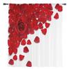 Red Rose Flower Plant White Chiffon Sheer Curtains for Living Room Bedroom Home Decoration Window Voiles Tulle Drapes Curtain