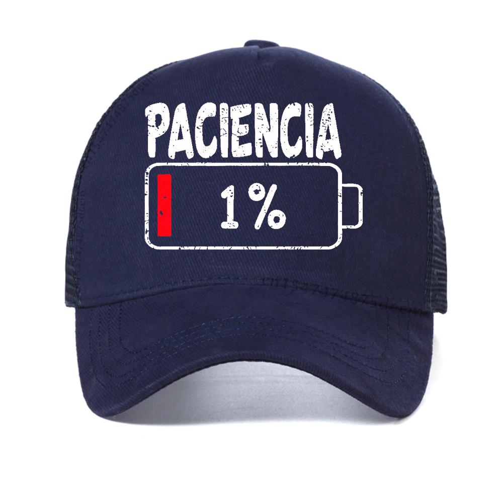 

Summer Harajuku Funny Vibrant Spanish Letter Print baseball cap Streetwear Fashion Harajuku Men Women caps mesh trucker hats Adjustable темно-синього кольору