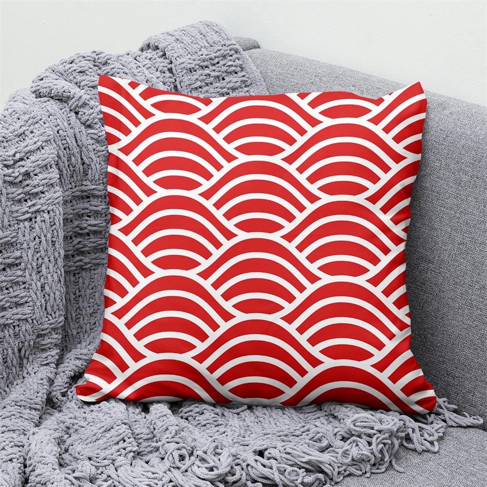 Lucky Cat Japanese Style Sofa Bed Decorative Pillow Cover Home Decor Mount Fuji  Art Cushion