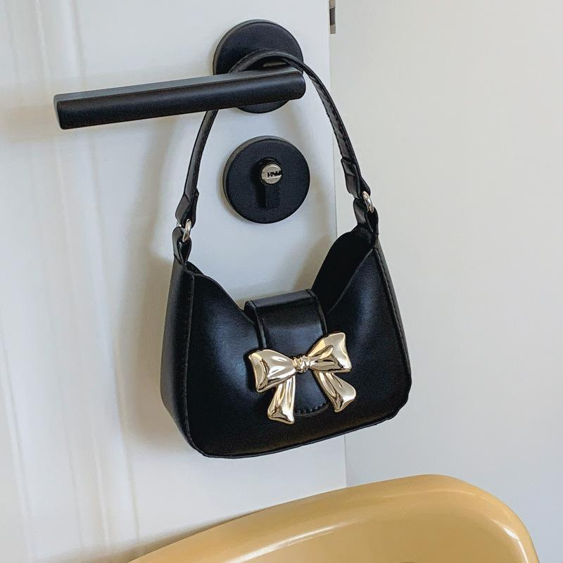 Sweet Pink Bow Handbag Women's 2025 New Trendy Fashion Size Underarm Bag Chain Messenger Bag