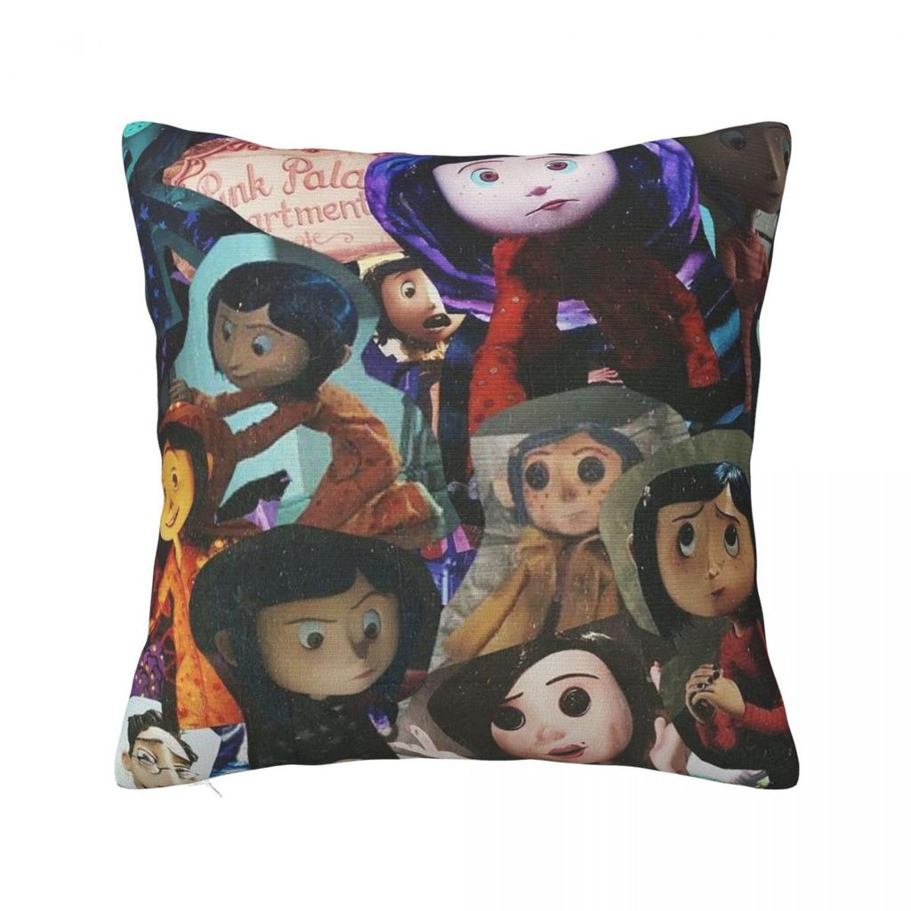 Coraline Jones Square Pillow Case Decorative Pillow the Secret Door Fantasy Casual Cushion Covers