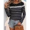 Ladies' New Versatile Work Four Seasons Leisure Daily Sexy Beautiful Loose Top Long Sleeve T-Shirt