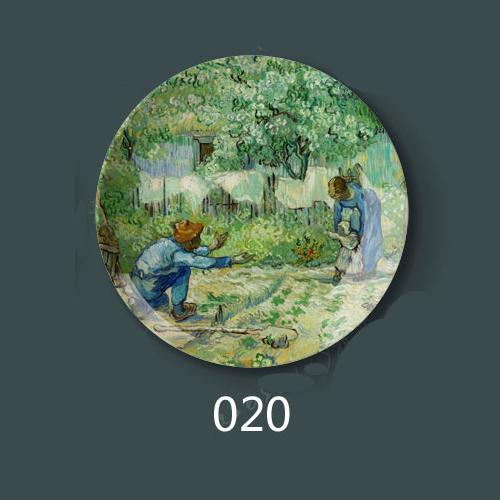 8 Inch Van Gogh Painting Porcelain Decorative Wall Hanging Plate Seat Disc Ceramic Disc Art Nouveau