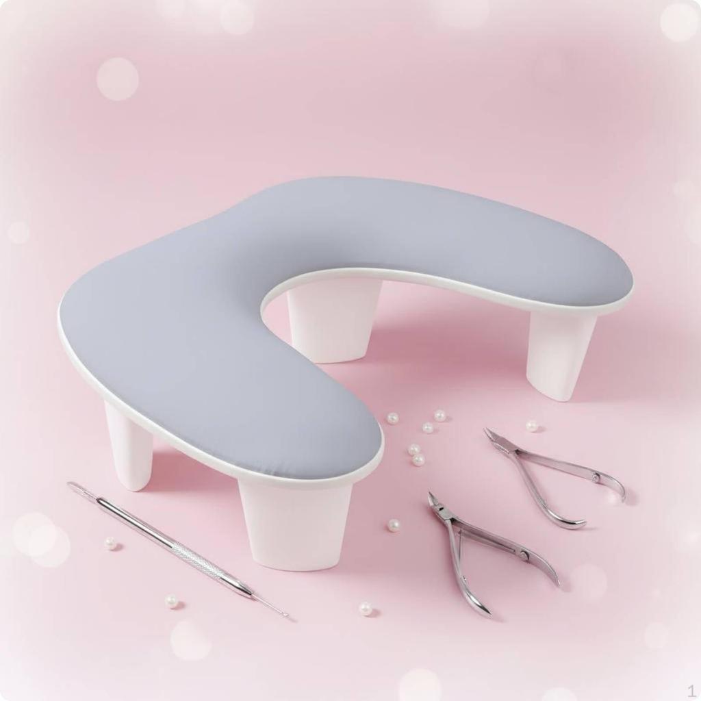 Curved Nail Arm Rest Ergonomic Design Manicure Hand Ease to Clean Cushion for