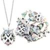 Natürlicher Eulenform-Abalone-Muschel-Anhänger Glückstier Perlmutt-Muschel-Charms für DIY-Schmuckherstellung Halsketten-Zubehör