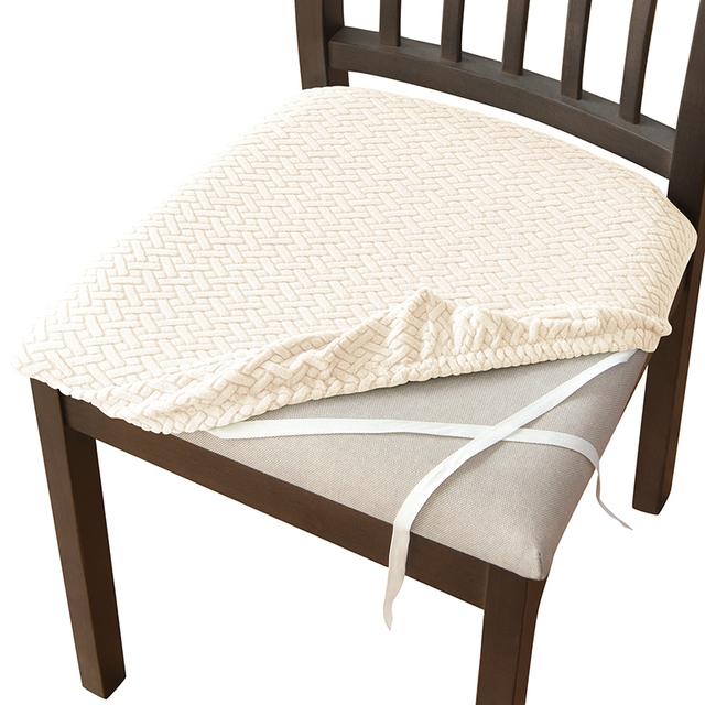 T -Shaped Jacquard Dining Chair Cushion Cover Elasticized Anti -Dirty Seat Cover For Dining Room Home Wedding Event Office Chair Cushion Slipcovers