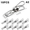 10Pcs Stainless Steel Clothes Clips Available In 2 Sizes For Hanging Clothes Or Drying Clothes Clips Clothes Pegs Clothes Hooks