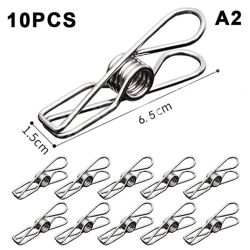 10Pcs Stainless Steel Clothes Clips Available In 2 Sizes For Hanging Clothes Or Drying Clothes Clips Clothes Pegs Clothes Hooks