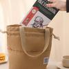 1pc Drawstring Canvas Insulated Lunch Bag Aluminium Foil Thermal Bento Box Tote Cooler Handbags For Office Outdoor Picnic