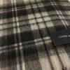 Large Wool 200cm x Check Ivory [macocca] Hand-washable Cashmere-Blend Stole, 90% Wool, 10% Cashmere, 60cm,
