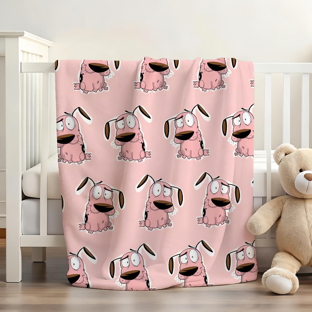 Coperta Cartoon C-Courage the C-Cowardly D-Dog Morbida e Delicata sulla Pelle per Divano Letto Pisolino Copriletto Piumone per Tutte le Stagioni