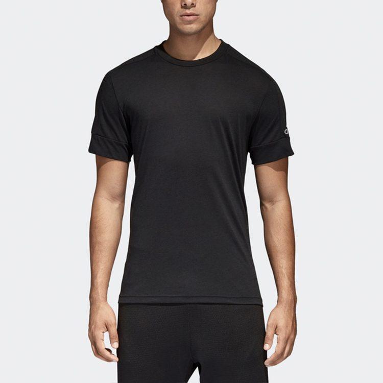 Adidas T Shirts Men's Black Crew Neck Moderate Straight Fit CG2097