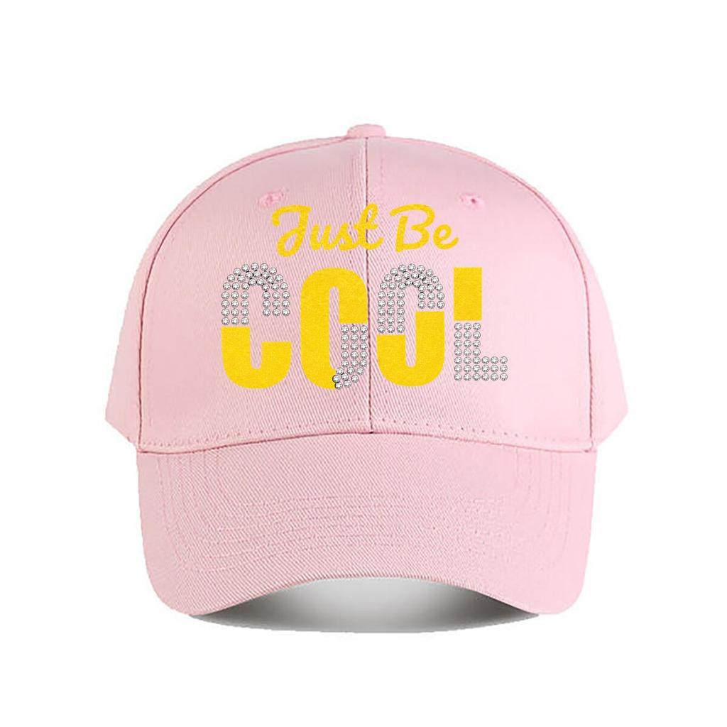 Just Be Cool Rhinestone Glitter Baseball Cap Fashion Unisex Sunhat Womens Outdoor Sports